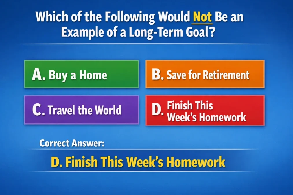 Which of the Following Would Not Be an Example of a Long-Term Goal? 1 task 01kkr0kj7yefcsmdy9bdjrdk1n 1773553721 img 0
